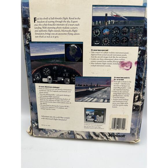 Microsoft Flight Simulator MS-DOS Floppy Disk Complete In Big Box 1993 Big Box - Picture 5 of 12